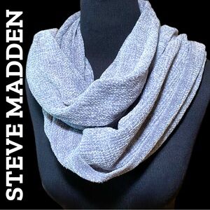 Steve Madden Unisex Gray Fringe Oversized Scarf Extra Soft Plush Shaw Wrap
